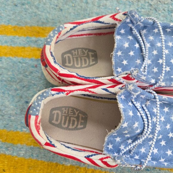 Hey Dude Wally Youth Patriotic Stars & Stripes 34 - Picture 3 of 7